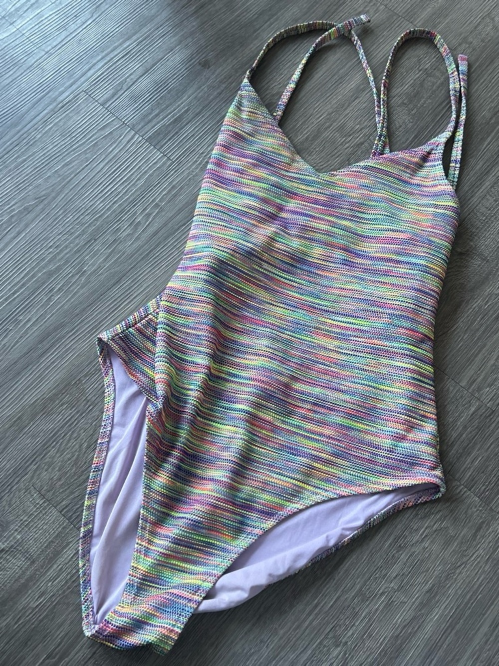 aerie Pastel Multicolor Striped One-Piece Swimsuit